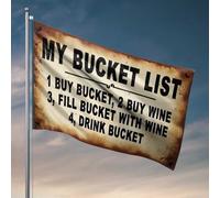 Home Decor Men My Bucket List : Drapeau amusant pour seau à vin Décoration d'automne Drapeaux de jardin pour l'extérieur (30 x 45 cm)