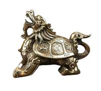 Home Decor Statues Antique cuivre Dragon Tortue Laiton Ornements de Bureau décoration de Richesse de Feng Shui Artisanat Ornements de Bureau Figurines (m) (Une Couleur s)