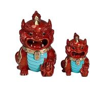 Home Decor Statues Desktop Statue Bronze Sculpture Bi XI Rui Animal Ornements Bibliothèque Home Bureau Ornements décoratifs Figurines de Bureau (Red L9 * W12 * H13 (CM))