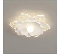 Home Decoration Metal Flower Shape LED Light 's Lighting Fixtures Mid Century White Flush Mount Ceiling Lamp with Remote Control Chandelier for Living Room Bedroom