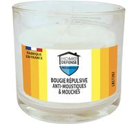 HOME DEFENSE HDBOUGIE - Bougie Répulsive Anti-Moustiques et Mouches - Bougie de prévention à base de Géraniol - Efficace contre les moustiques, mouches et moustiques tigres - Pour 20h de protection