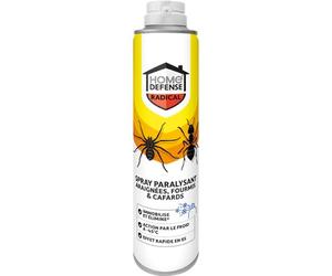 HOME DEFENSE HDFREEZE - Spray Paralysant Sans Insecticide Contre Araignées, Fourmis et Cafards 300 ml - Immobilise et élimine les parasites - Action par le froid à -45°C - Effet rapide en 6 secondes