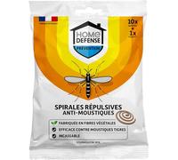 Spirales Répulsives Anti-Moustiques - HOME DEFENSE - HDSPIR - 10 Spirales + 1 Support