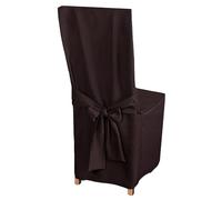 HOME DEKO Housses de Chaises avec Nœud, Housses Universelles pour Protéger Les Chaises du Salon, de la Salle à Manger ou de la Cuisine, Parfaites pour Toutes Les Occasions, Marron Chocolat, 4 Pièces