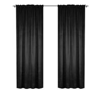 HOME DEKO Rideaux, Lot de 2 Rideaux Opaques en Velours, Rideaux d'occultation pour Salon ou Chambre, Rideaux de Fenêtre, 2 Pièces, 140 x 250 cm, en Noir