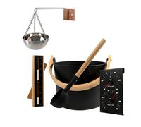 HOME DELUXE Accessoires pour sauna LUVIA Noir | Accessoires haut de gamme pour sauna et bien-être