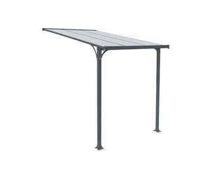 HOME DELUXE - Auvent de Porte d'entrée CUBIS - Taille : Medium - 219 x 150 x 258 cm - Anthracite, Structure : Aluminium, plaques en Polycarbonate incluses I Auvent de Porte d'entrée Toit à Une Pente