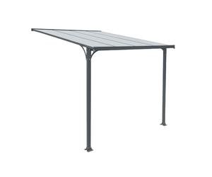 HOME DELUXE - Auvent pour porte d'entrée CUBIS - Taille: L - 291 x 150 x 258 cm - anthracite, armature : aluminium, plaques de polycarbonate incluses, toit à une pente