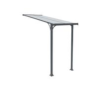 Home Deluxe - Auvent pour Porte d'entrée CUBIS - Taille : Petit - 148 x 150 x 258 cm - Anthracite, Structure : Aluminium, avec Panneaux en Polycarbonate I Auvent pour Porte d'entrée Toit en appentis