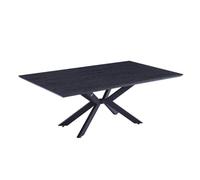 Home Deluxe AVENCIA Ensemble table de salle à manger avec 4 chaises Celeste en chêne foncé Blanc Dimensions : 200 x 76 x 120 cm Base étoile carrée extensible I Salon de salle à manger extensible