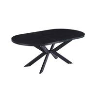Home Deluxe Aventi Amara Ensemble table de salle à manger avec 6 chaises Beige - Couleur : chêne foncé - Dimensions : 160 x 76 x 100 cm - Base en étoile - Table extensible ovale I - Table extensible