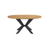 Home Deluxe Aventura IKALO Ensemble table de salle à manger avec 6 chaises Marron clair - Couleur : chêne clair Dimensions : 120-160 x 76 x 12 cm - Avec base en étoile et chaises rembourrées - Meuble