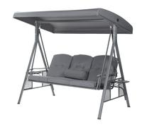HOME DELUXE Balancelle de jardin DESCANSO, 115 x 195 x 198 cm, gris