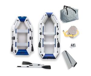 Home Deluxe - Bateau pneumatique Pike Small avec Moteur - Matériau : PVC résistant - Dimensions : L x l env. 230 x 128 cm - pour jusqu'à 3 Personnes I Annexe, Bateau à Moteur, Bateau à rames