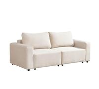 Home Deluxe Canapé-lit modulable VINA S, Beige - 210 x 92 x 85 cm - INCL. Espace de Rangement | Canapé en Velours côtelé, canapé avec Fonction Sommeil, canapé