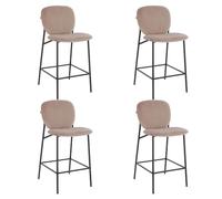 Home Deluxe CELDA Tabouret de Bar Velours - Set de 4 chaises Marron Clair | Chaises de Bar, chaises de Cuisine, tabourets de comptoir, Salle à Manger, Cuisine, Chaise de Bar