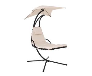 Home Deluxe - Chaise Longue Suspendue - SAN Remo - avec Coussin, Pare-Soleil et matériel de Montage Complet I Chaise Longue Fauteuil Suspendu Chaise Longue de Jardin
