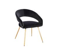 HOME DELUXE - Chaise rembourrée LYRIC - 1 pièce, couleur : velours noir - rembourrage doux, peut supporter jusqu'à 120 kg I chaise de cuisine, chaises de salle à manger, chaises de salle à manger