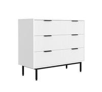 Home Deluxe Commode NYLA - 90 x 80 cm - Buffet - Armoire à tiroirs - Meuble avec tiroirs - Moderne et élégant - Aspect nervuré des façades - Option de rangement élégante - Surface facile d'entretien