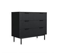 Home Deluxe Commode NYLA - 90 x 80 cm - Buffet - Armoire à tiroirs - Meuble avec tiroirs - Moderne et élégant - Aspect nervuré des façades - Option de rangement élégante - Surface facile d'entretien