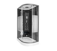 Home Deluxe - Douche à vapeur BLACK PEARL - Dimensions 120 x 80 cm à droite - avec fonction vapeur, douche à effet pluie, radio et accessoires I Douche préfabriquée, douche, temple de douche