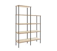 Home Deluxe - Étagère INDU, couleur chêne clair, env. 140 x 196 cm, bords arrondis, convient pour toit incliné, bibliothèque, étagère ouverte, étagère de salon