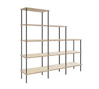 Home Deluxe - Étagère INDU, couleur chêne clair, env. 207 x 196 cm, bords arrondis, convient pour toit incliné, bibliothèque, étagère ouverte, étagère de salon