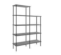 Home Deluxe - Étagère INDU, couleur chêne foncé, env. 140 x 196 cm, bords arrondis, convient pour toit incliné, bibliothèque, étagère ouverte, étagère de salon