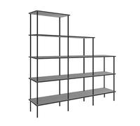 Home Deluxe - Étagère INDU, couleur chêne foncé, env. 207 x 196 cm, bords arrondis, convient pour toit incliné, bibliothèque, étagère ouverte, étagère de salon