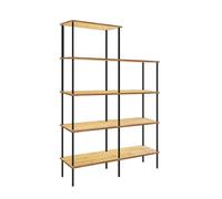 Home Deluxe - Étagère INDU, couleur chêne huilé, env. 140 x 196 cm, bords arrondis, convient pour toit incliné, bibliothèque, étagère ouverte, étagère de salon