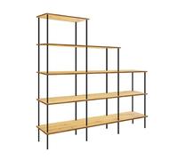 Home Deluxe - Étagère INDU, couleur chêne huilé, env. 207 x 196 cm, bords arrondis, convient pour toit incliné, bibliothèque, étagère ouverte, étagère de salon