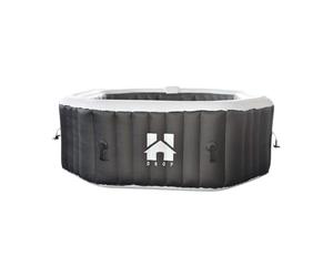 Home Deluxe - Jacuzzi d'extérieur - Drop - Couleur : Noir, ⌀ 185 cm, Hauteur 65 cm, 130 Buses d'air - avec Couverture, kit de réparation, kit de Filtration I Jacuzzi d'extérieur pour 6 Personnes