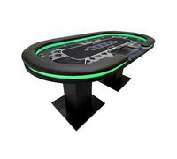 Home Deluxe LED Table de Poker avec Mallette et 8 Chaises Straight Flush | avec Éclairage LED I Table de Casino