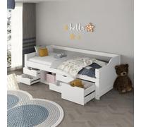 Home Deluxe Lit d'enfant Cosmos avec tiroirs - 90 x 200 cm Blanc