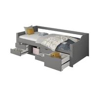 Home Deluxe Lit d'enfant Cosmos avec tiroirs - 90 x 200 cm Gris