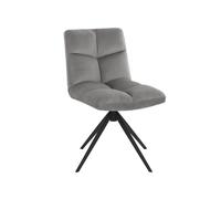 HOME DELUXE Lot de 2 chaises de salle à manger NODA (Velours gris clair)