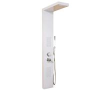 Home Deluxe - Panneau de douche - CASCATA blanc - Dimensions : 142 x 20 x 50,5 cm, douche tropicale et accessoires complets inclus