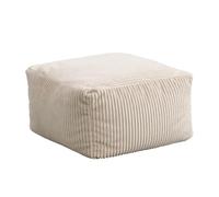 Home Deluxe - Pouf Cozy - Tissu : Velours côtelé, Couleur : Beige - Dimensions : 44 x 44 x 25 cm, Remplissage Inclus I Pouf Bean Bag