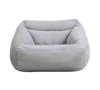 Home Deluxe - Pouf Cozy - Tissu : Velours côtelé, Couleur : Gris Clair - Dimensions : 100 x 88 x 80 cm, Remplissage Inclus I Pouf Bean Bag
