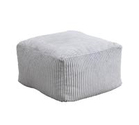 Home Deluxe - Pouf Cozy - Tissu : Velours côtelé, Couleur : Gris Clair - Dimensions : 44 x 44 x 25 cm, Remplissage Inclus I Pouf Bean Bag