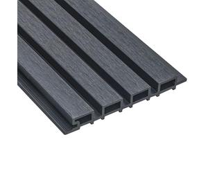 Home Deluxe - Revêtement de façade en WPC DUVAR - Couleur : anthracite, dimensions : 2 m² env. 190 x 21,9 x 2,6 cm, matériel de montage inclus I Panneaux de façade Profilés de façade Revêtement de