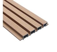 Home Deluxe - Revêtement de façade en WPC DUVAR - Couleur : teck, dimensions : 2 m² env. 190 x 21,9 x 2,6 cm, matériel de montage inclus I Panneaux de façade Profilés de façade Revêtement de maison