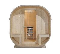 Home Deluxe - Sauna d'extérieur CUBE DELUXE - L - Dimensions : env. 220 cm x 185 cm x 194 cm, bois : épicéa - poêle et accessoires pour sauna inclus I Sauna de jardin, sauna d'extérieur, sauna tonneau