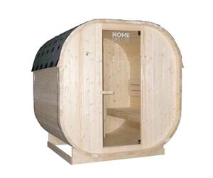 Home Deluxe - Sauna d'extérieur Cube L - Dimensions : env. 194 cm x 185 cm x 180 cm, Bois : épicéa - poêle et Accessoires pour Sauna Inclus I Sauna de Jardin, Sauna d'extérieur, Sauna tonneau pour 4