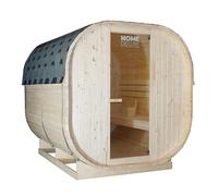 Home Deluxe - Sauna extérieur Cube XL - Dimensions : env. 185 cm x 195 cm x 220 cm, Bois : épicéa - poêle et Accessoires de Sauna Inclus I Sauna de Jardin, Sauna extérieur, Sauna tonneau pour 6