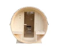 Home Deluxe - Sauna extérieur en tonneau Lahti Deluxe L - Dimensions : env. 195 cm x 192 cm x 220 cm, Bois : épicéa - poêle et Accessoires pour Sauna Inclus I Sauna de Jardin, Sauna extérieur, Sauna