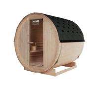 HOME DELUXE - Sauna tonneau extérieur LAHTI L - Dimensions (l x P x H) : env. 194 x 191 x 180 cm - Bois : épicéa - Comprend four électrique et accessoires de sauna complets I sauna de jardin, sauna