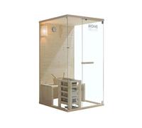 Home Deluxe - Sauna traditionnel ARUNA S - Dimensions : env. 100 cm × 110 cm × 190 cm, bois : épicéa, verre de sécurité transparent 8 mm - poêle et accessoires de sauna inclus
