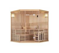 Home Deluxe - Sauna traditionnel - Skyline XL Big - 200 x 200 x 210 cm - pour 2 à 6 personnes, pruche, poêle de sauna et accessoires de sauna inclus I Sauna à vapeur Sauna à infusion Sauna finlandais