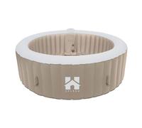 HOME DELUXE - Spa d'extérieur - SPLASH + coussin, porte-boisson et toit solaire - couleur : beige - ⌀ 208 cm, 130 jets d'air - couverture, kit de réparation, kit de filtration inclus I Spa d'extérieur